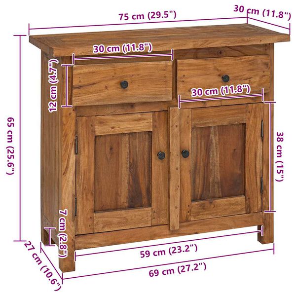 Lorava Reclaimed wood - 75cm Handmade