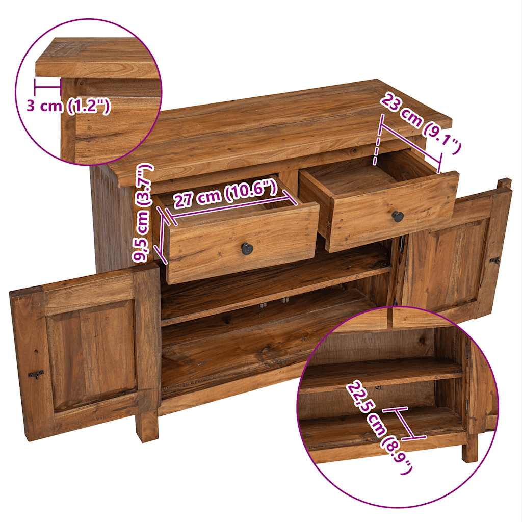 Lorava Reclaimed wood - 75cm Handmade