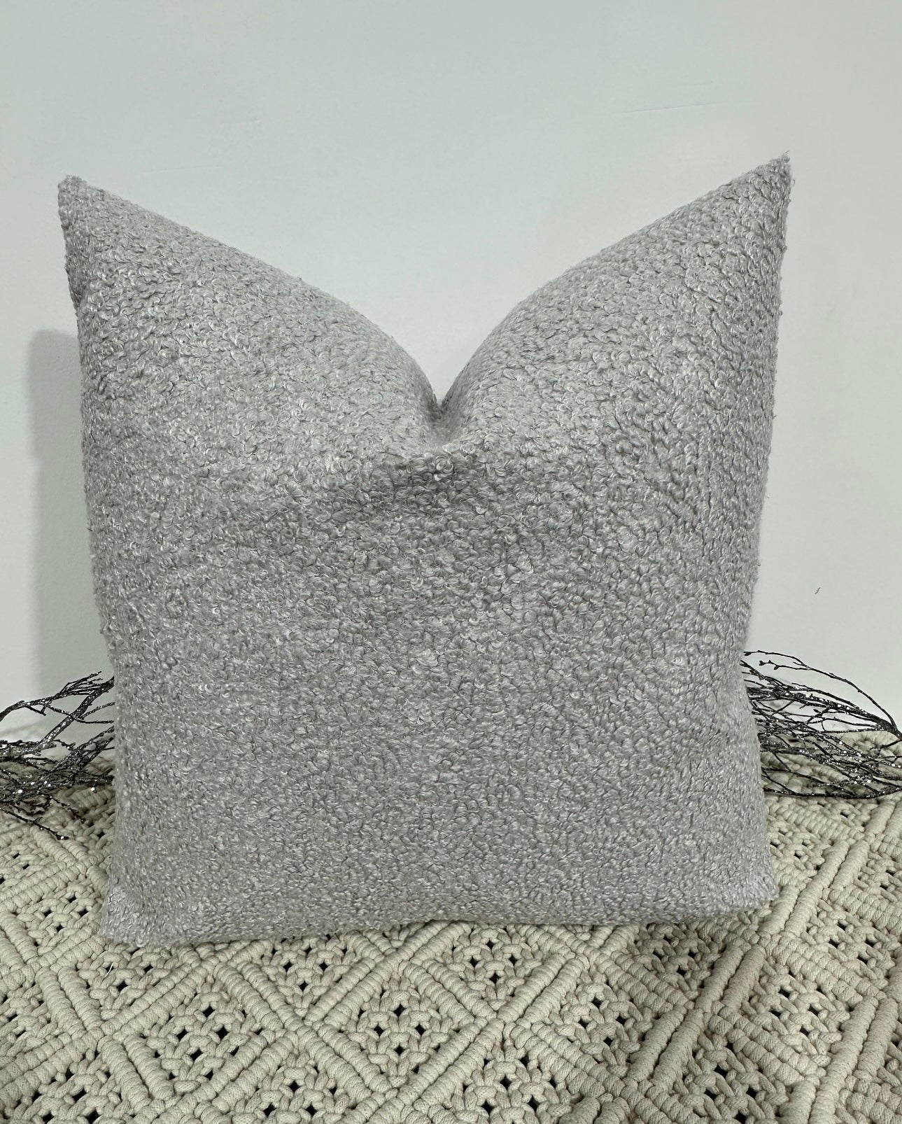 The Couture Cushion - The Luxury Grey Boucle - Style No. 136