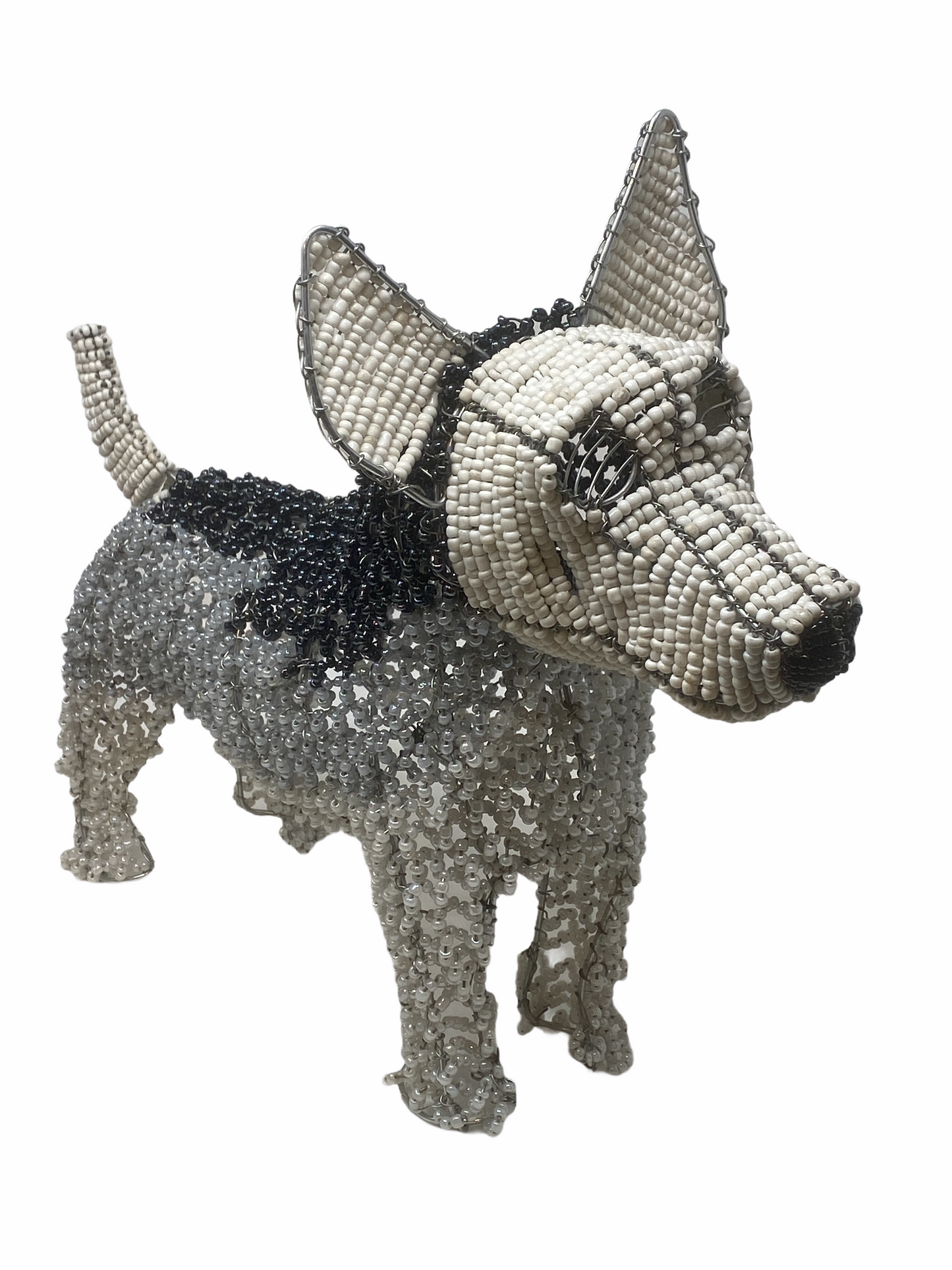 Hand Beaded Dog Sculpture