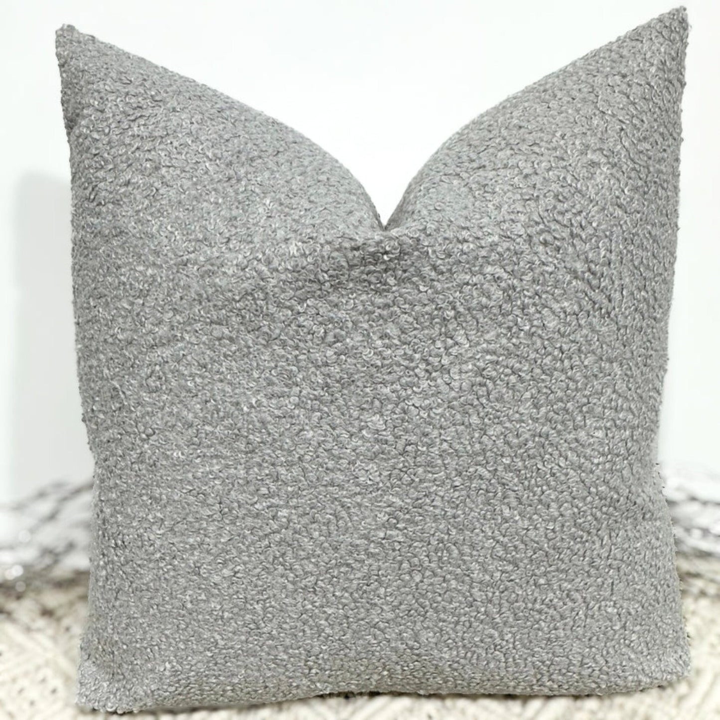 The Couture Cushion - The Luxury Grey Boucle - Style No. 136