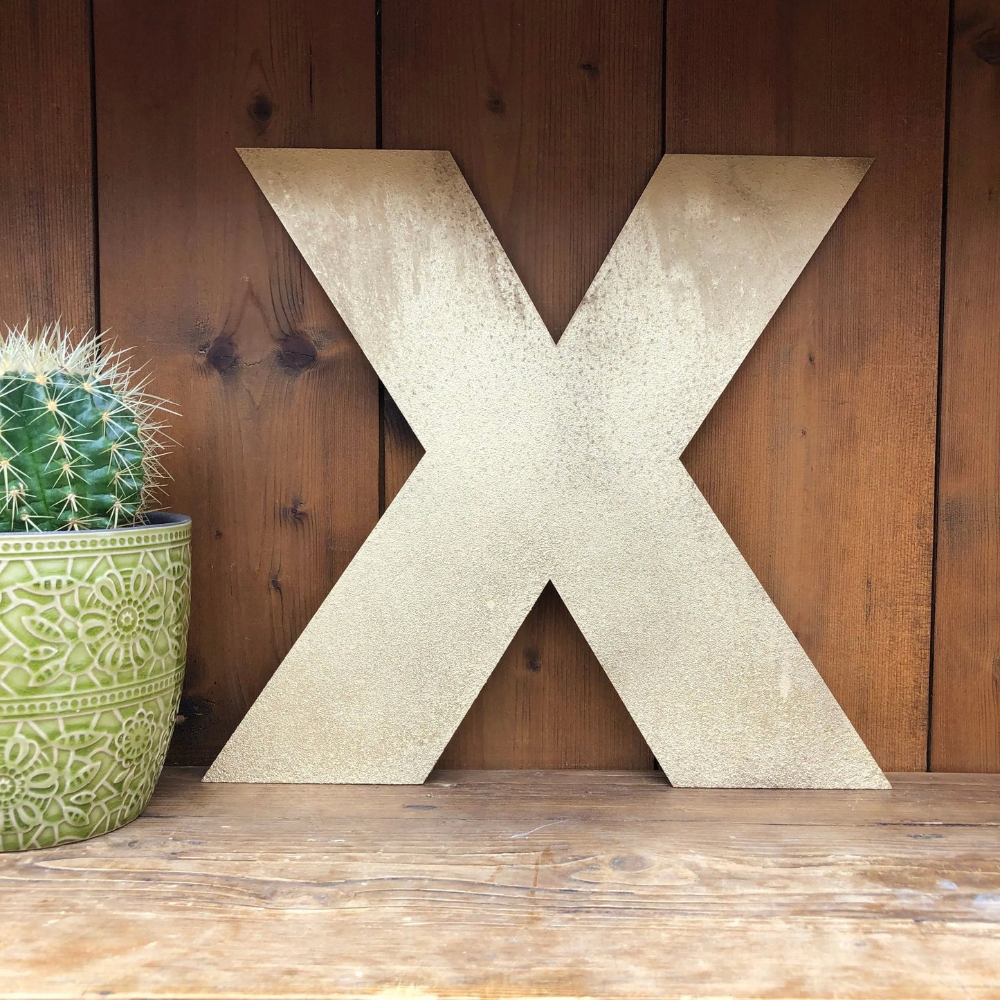 12" and 5" Gold Fat Font Metal Letters.