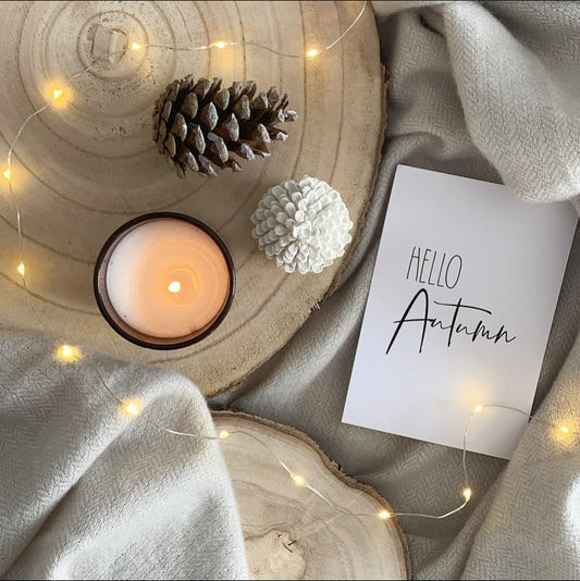 Hello Autumn Plain Font New Autumn Seasonal Wall Home Decor Print