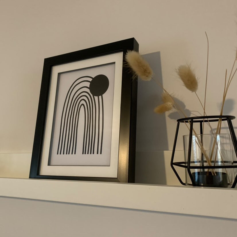 Boho Rainbow Sun Boho Hippie Simple Home Wall Decor Print