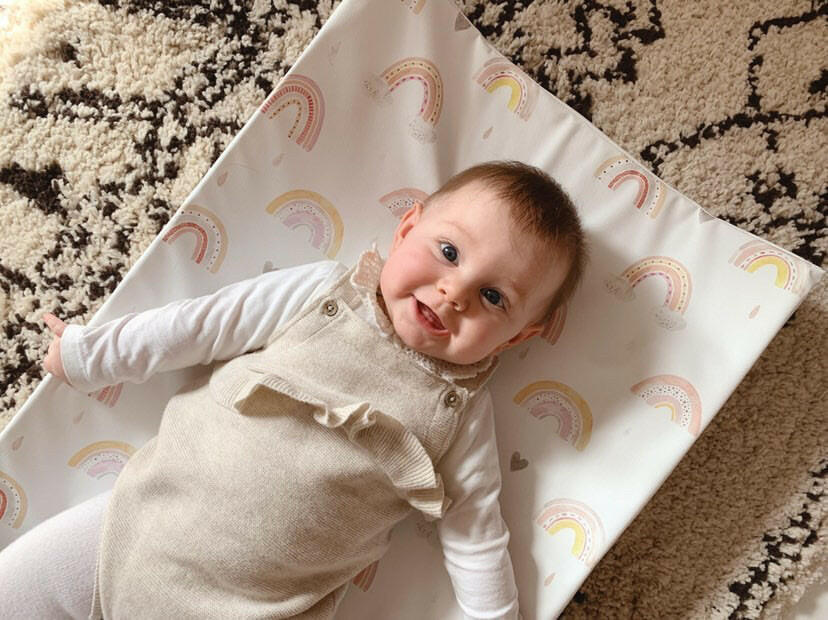 Anti-Roll Wedge Changing Mat - Rainbow Beau