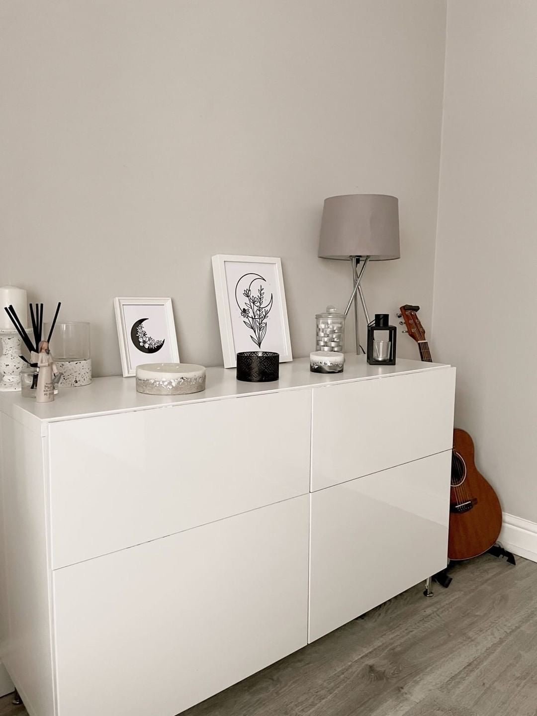 Floral Moon No.3 Boho Hippie Simple Home Wall Decor Print