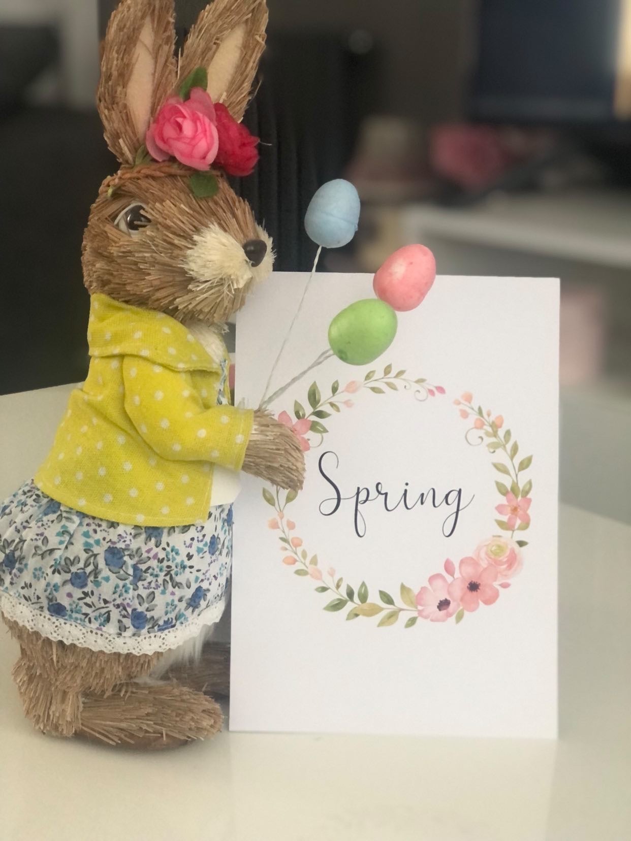 Spring Floral Wreath Spring Seasonal Wall Home Decor Print