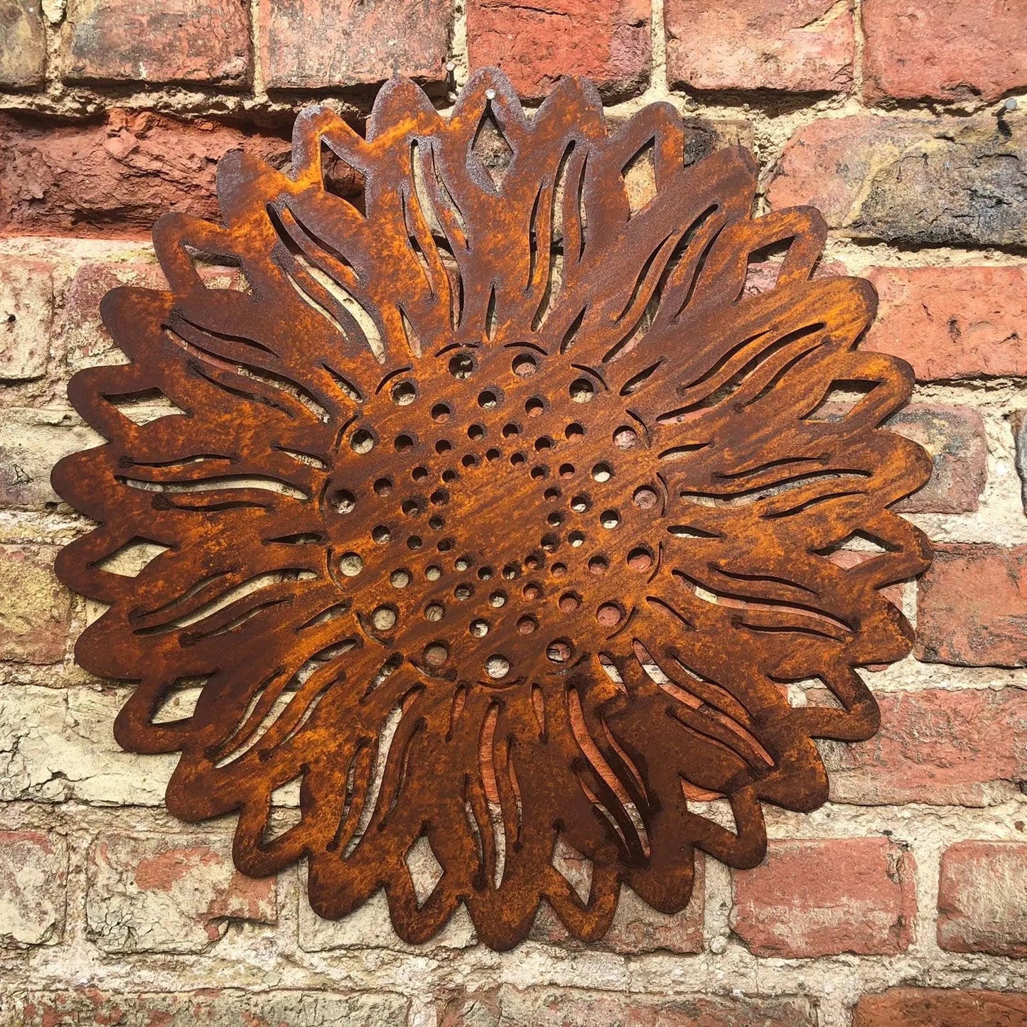 Large Rusty Metal Sunflower Garden Decoration