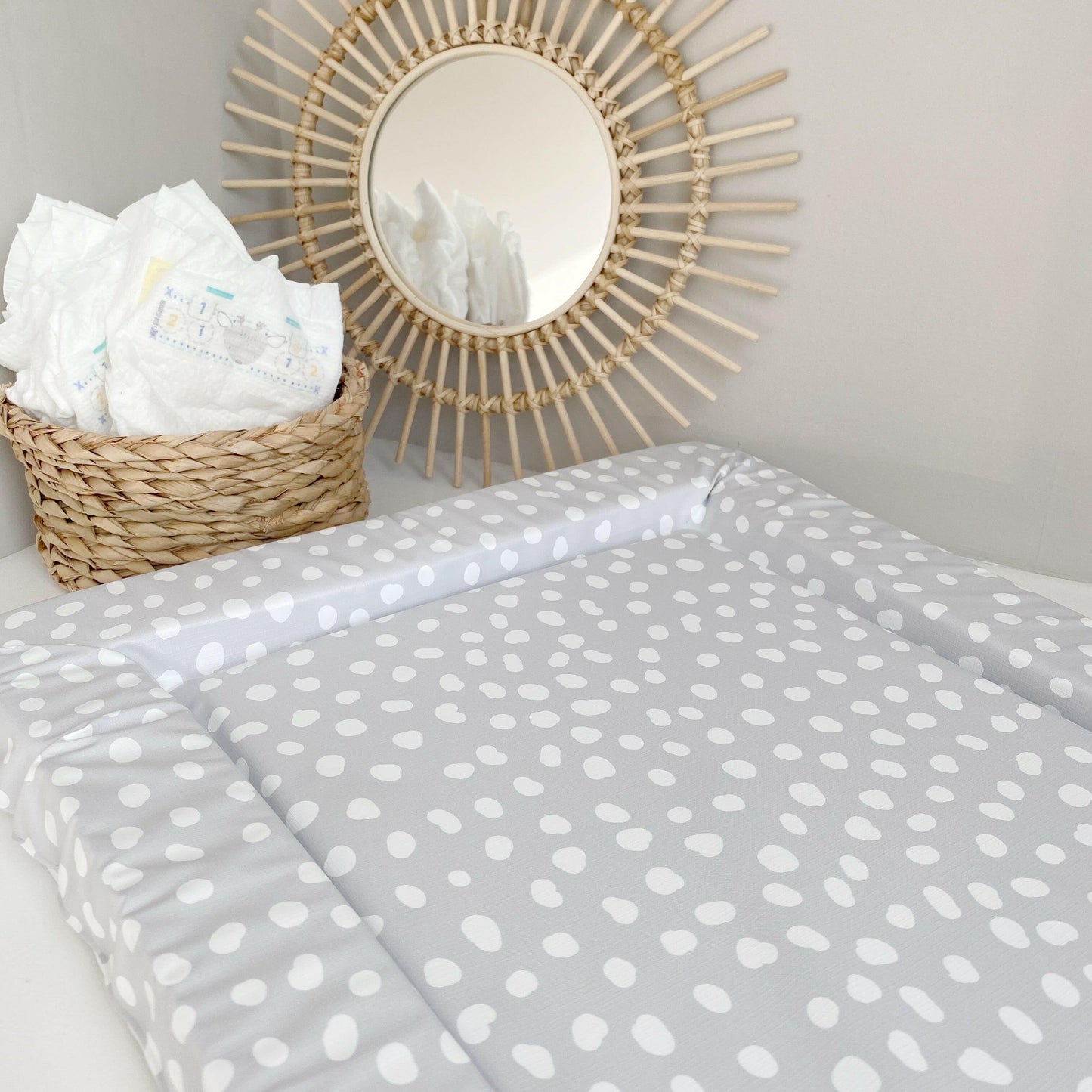 Standard Changing Mat - Grey Spots Print