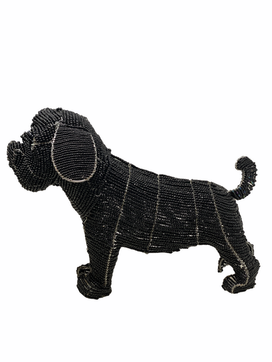 Hand Beaded Dog Sculpture - French Bulldog