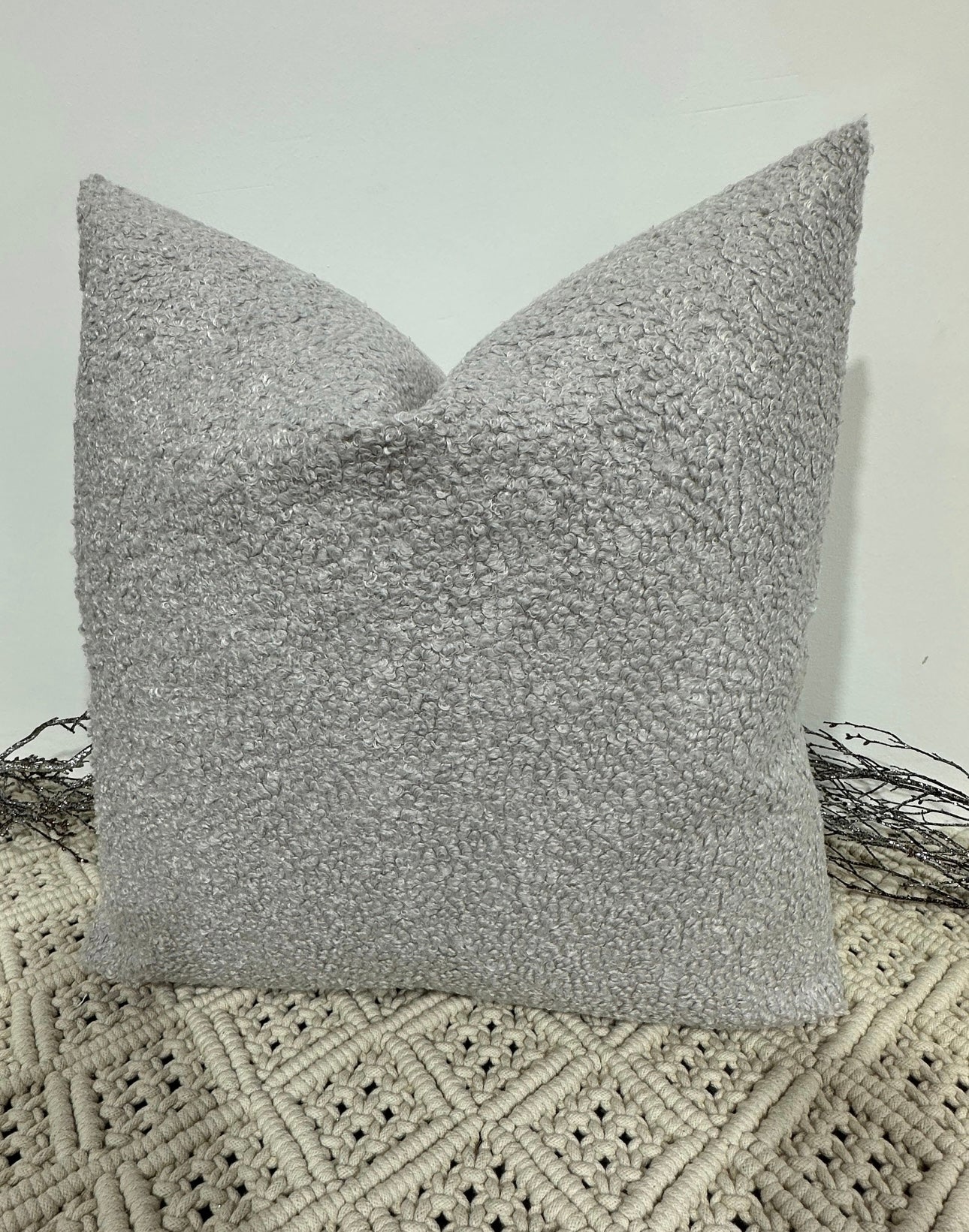 The Couture Cushion - The Luxury Grey Boucle - Style No. 136