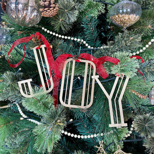 Christmas Tree Decorations / Joy Letters / Personalised Gifts / Christmas Present / Art Deco Letters