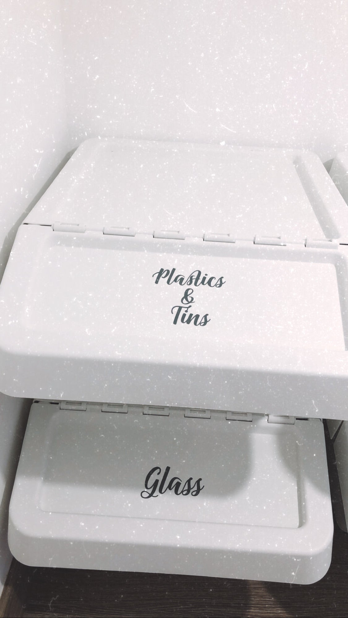 Personalised Custom 4cm Tall Any Wording Recycle Box Caddy Bin Organise Sticker Vinyl Labels - Assorted Fonts (See Second Image)