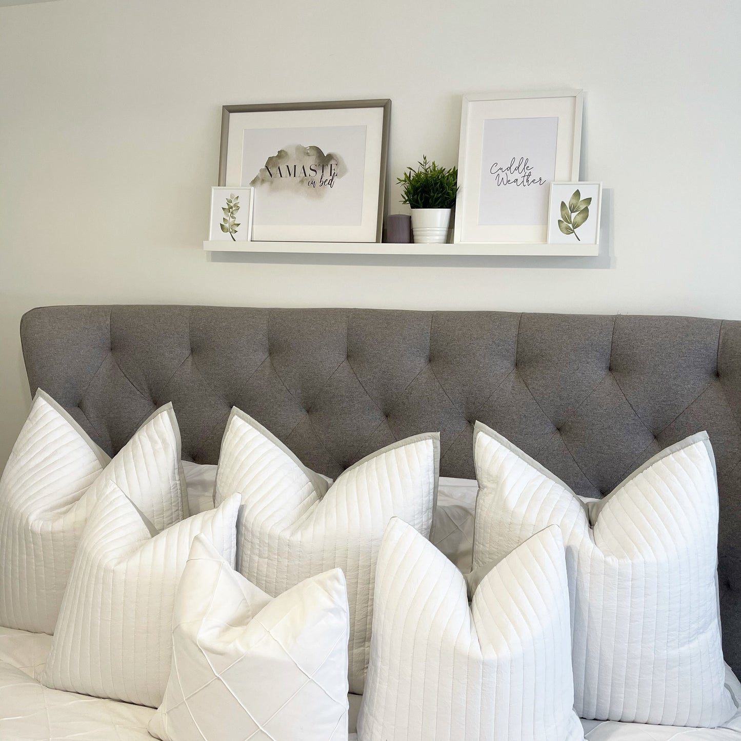 Namaste In Bed Landscape Green Watercolour Bedroom Home Simple Decor Wall Print