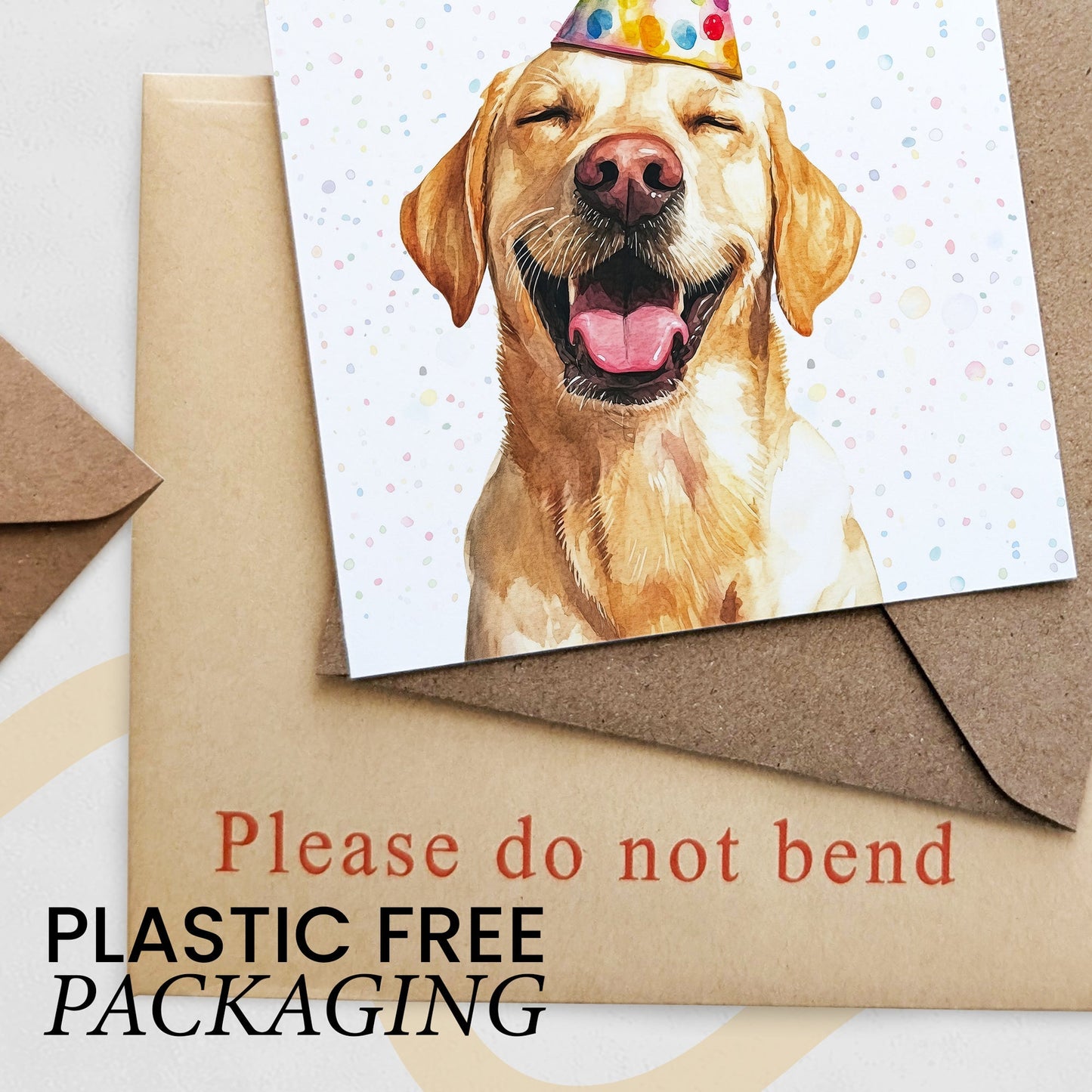 Birthday Card For Him or Her Of A Golden Labrador Dog Illustration For Him or Her Birthday Gift