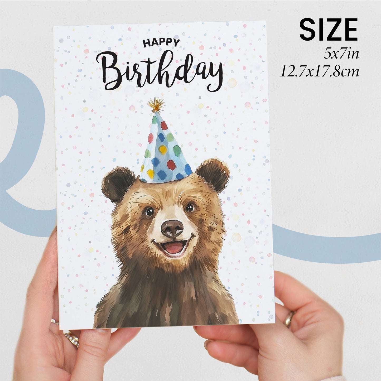 Birthday Card For Him or Her Of A Bear Illustration For Him or Her Birthday Gift