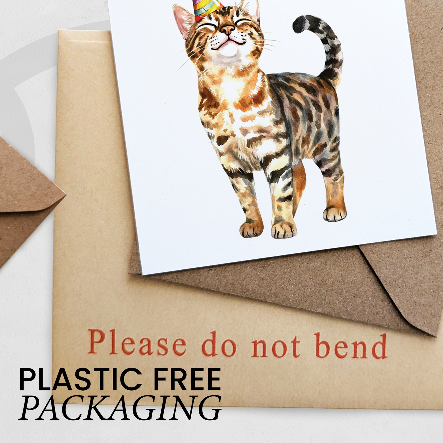 Bengal Cat Birthday Card – Cute Cat Lover Card with Party Hat – Purr-fect Birthday Greeting Card for Cat Owners