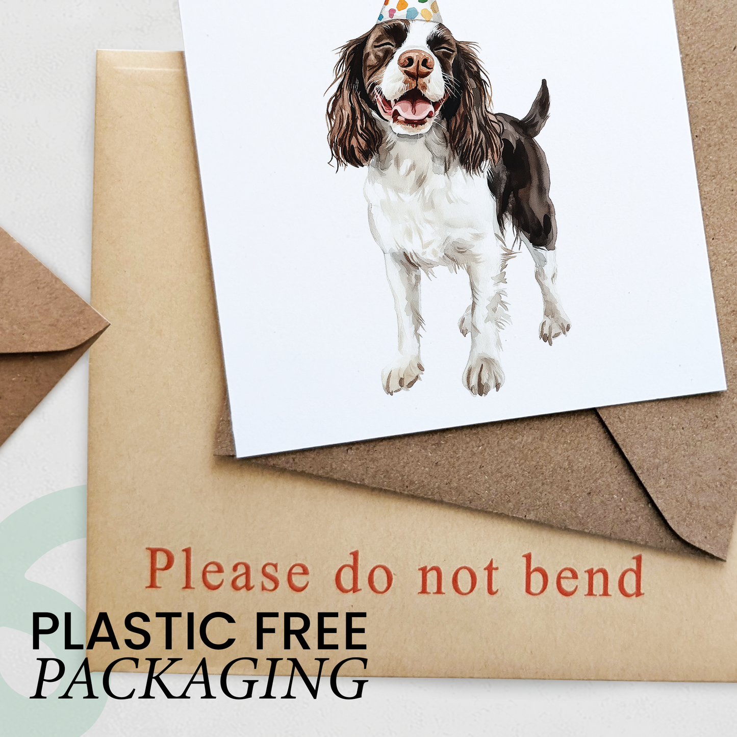 Springer Spaniel Birthday Card – Cute Dog Lover Card with Party Hat – Pawsome Birthday Greeting Card for Dog Owners