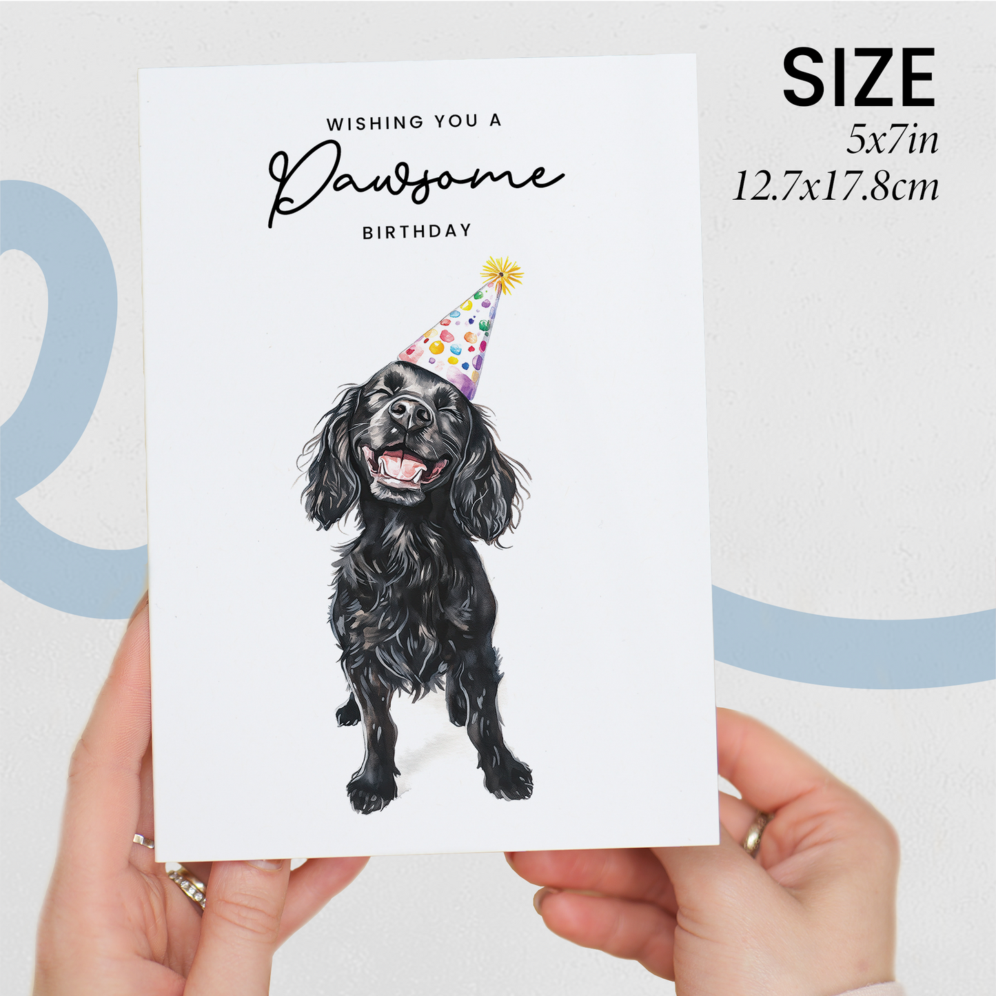 Cocker Spaniel Birthday Card – Cute Dog Lover Card with Party Hat – Pawsome Birthday Greeting Card for Dog Owners