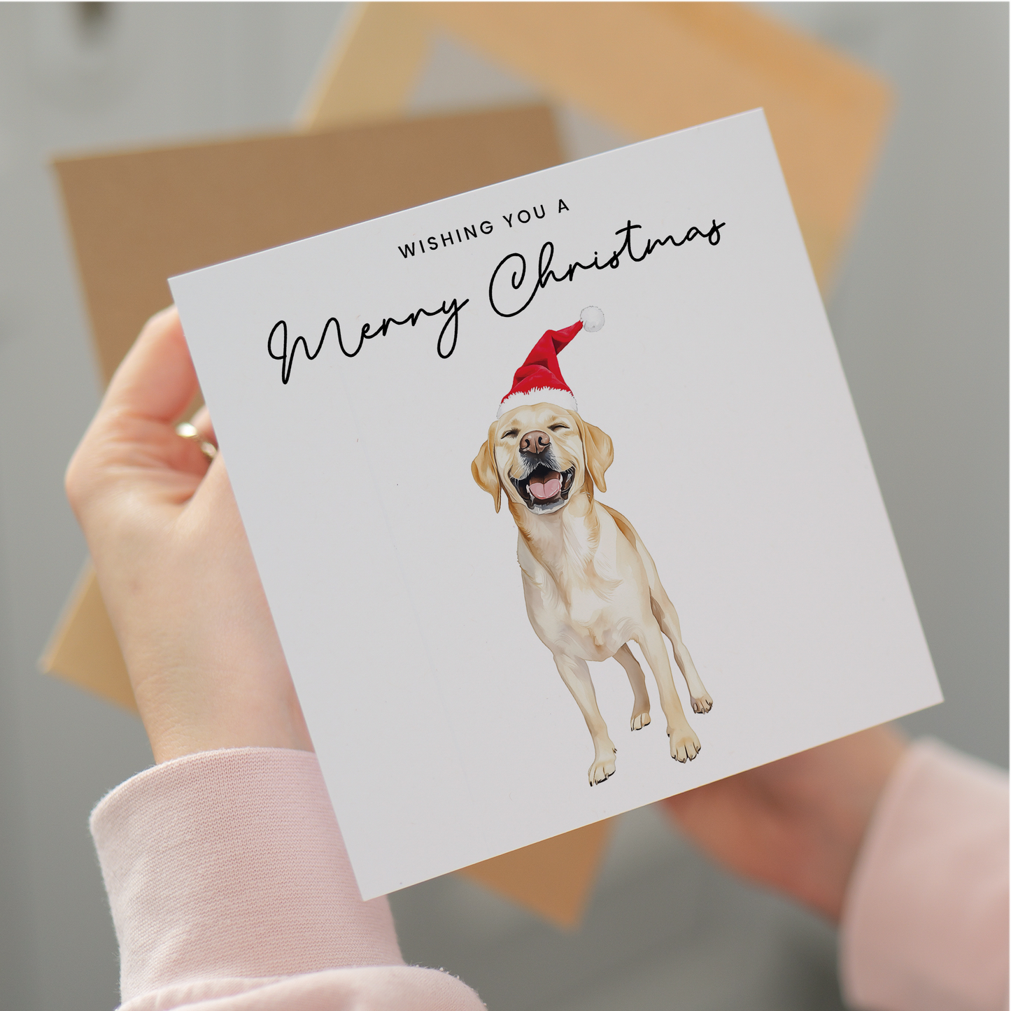 Labrador Dog Christmas Card – Cute Dog Lover Christmas Card – Eco Friendly “Merry Christmas” Card – Labrador Holiday Card