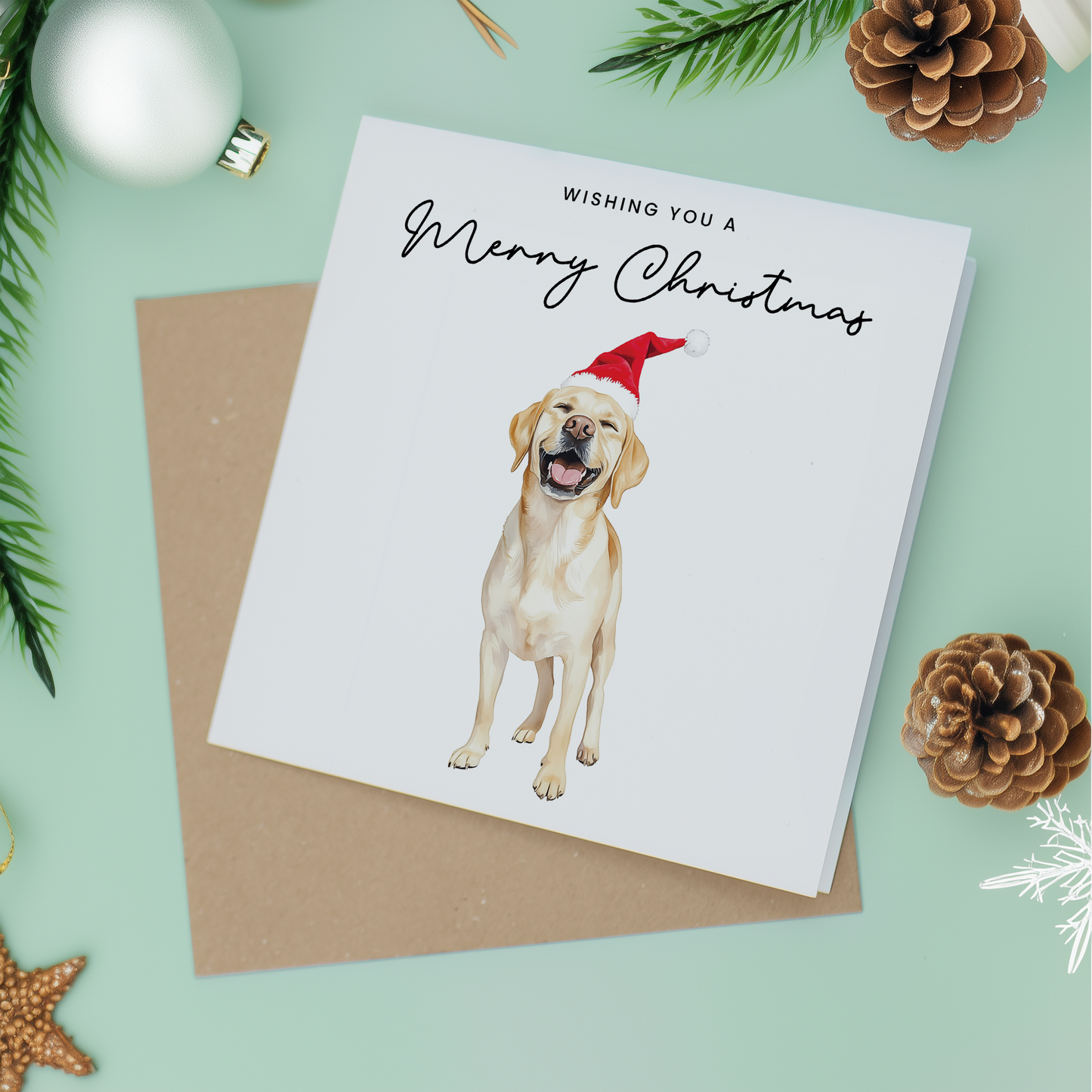 Labrador Dog Christmas Card – Cute Dog Lover Christmas Card – Eco Friendly “Merry Christmas” Card – Labrador Holiday Card