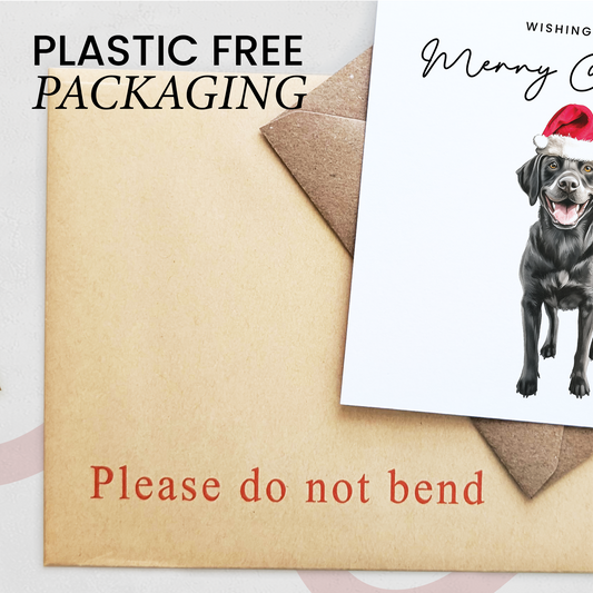 Black Labrador Dog Christmas Card – Cute Dog Lover Christmas Card – Eco Friendly “Merry Christmas” Card – Black Labrador Holiday Card