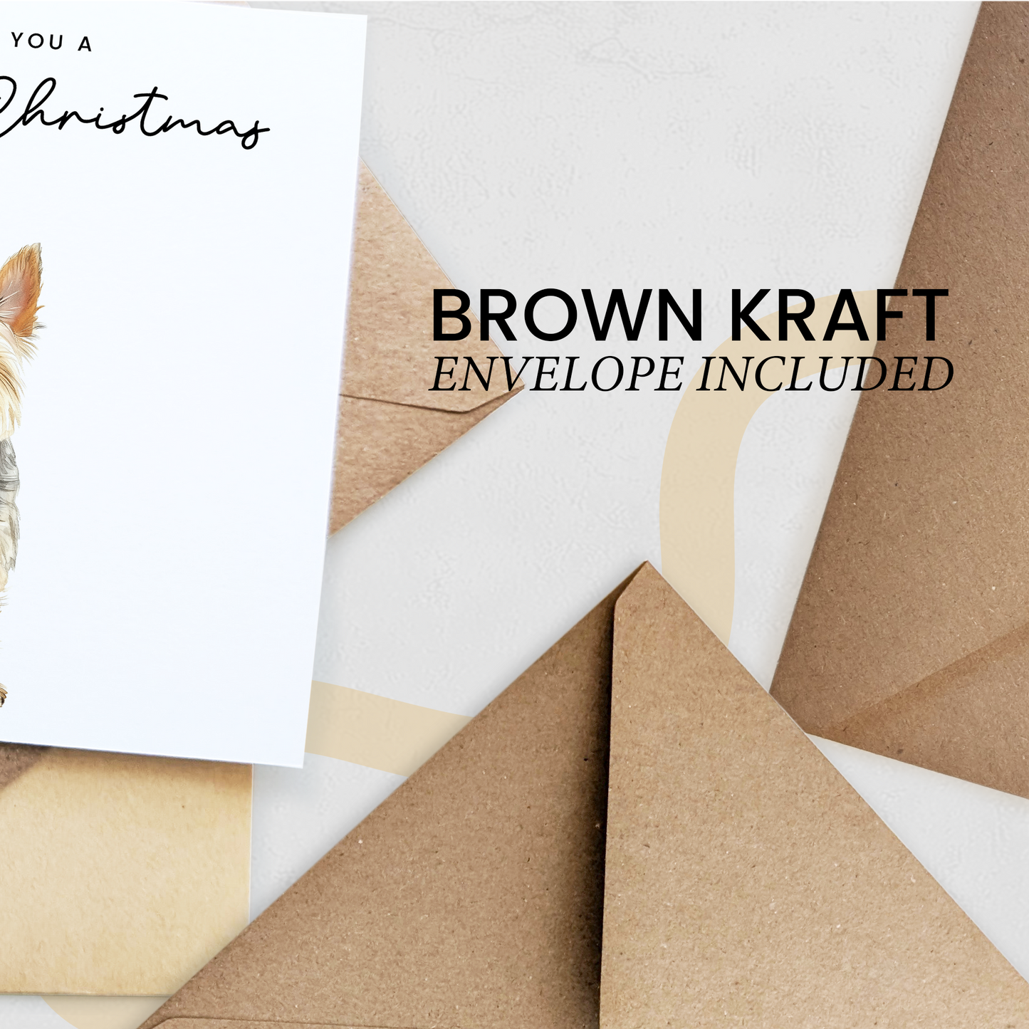 Yorkshire Terrier Dog Christmas Card – Cute Dog Lover Christmas Card – Eco Friendly “Merry Christmas” Card – Yorkshire Terrier Holiday Card