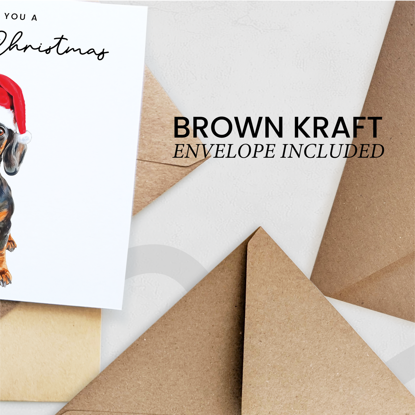 Dachshund Dog Christmas Card – Cute Dog Lover Christmas Card – Eco Friendly “Merry Christmas” Card – Dachshund Holiday Card