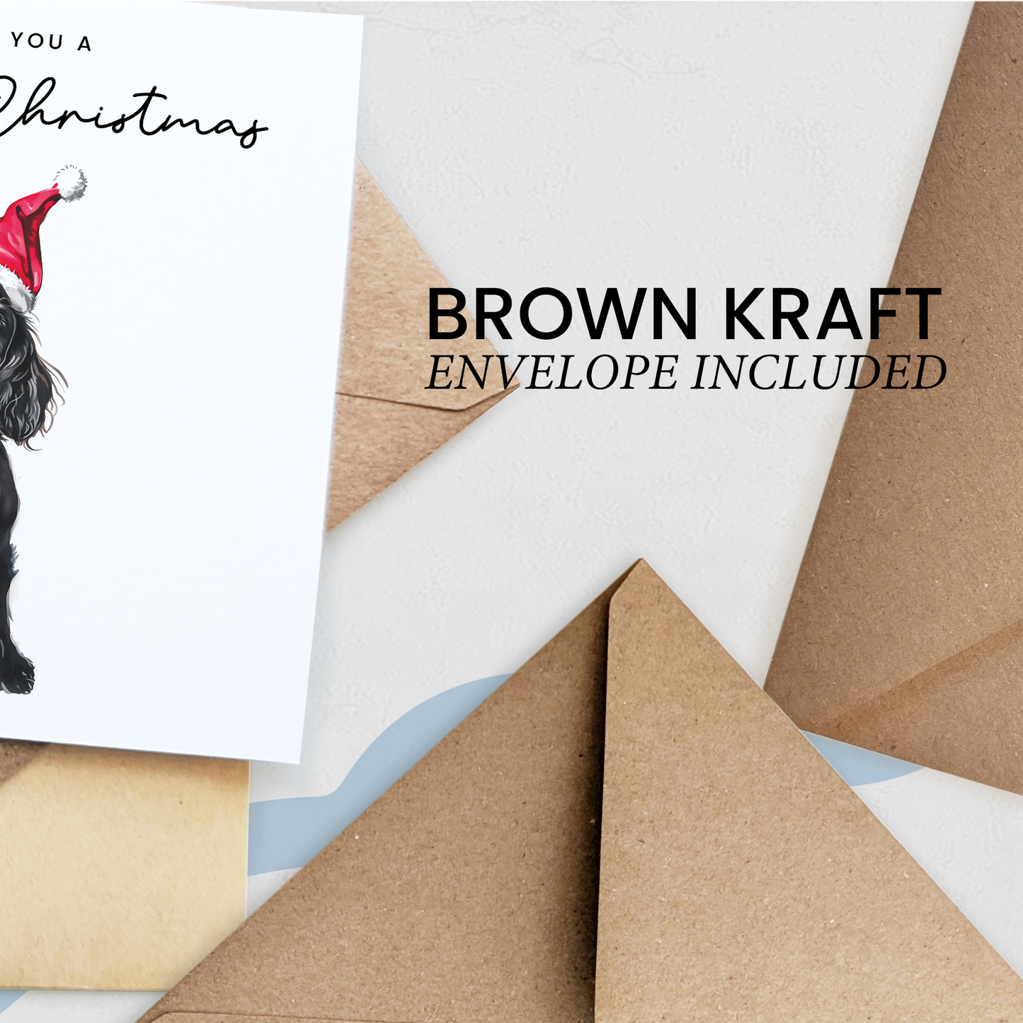 Cocker Spaniel Dog Christmas Card – Cute Dog Lover Christmas Card – Eco Friendly “Merry Christmas” Card – Cocker Spaniel Holiday Card