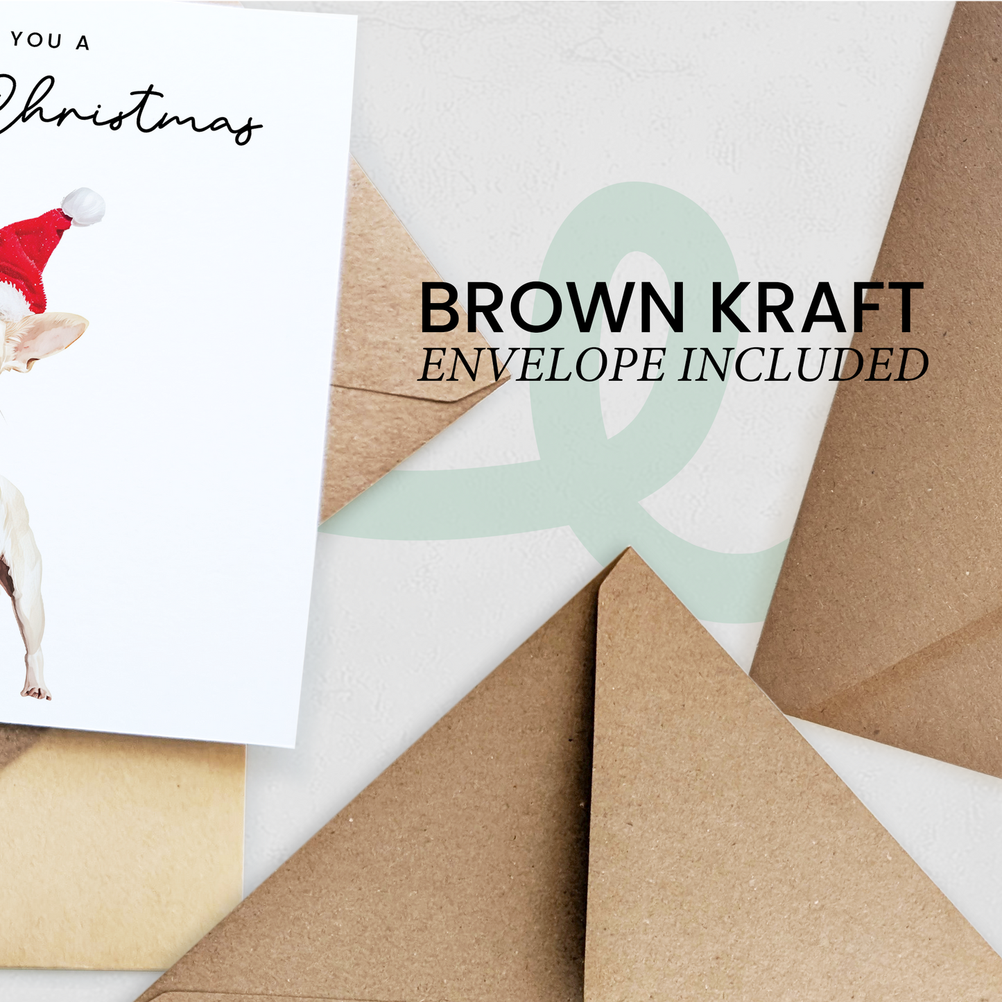 Chihuahua Dog Christmas Card – Cute Dog Lover Christmas Card – Eco Friendly “Merry Christmas” Card – Chihuahua Holiday Card