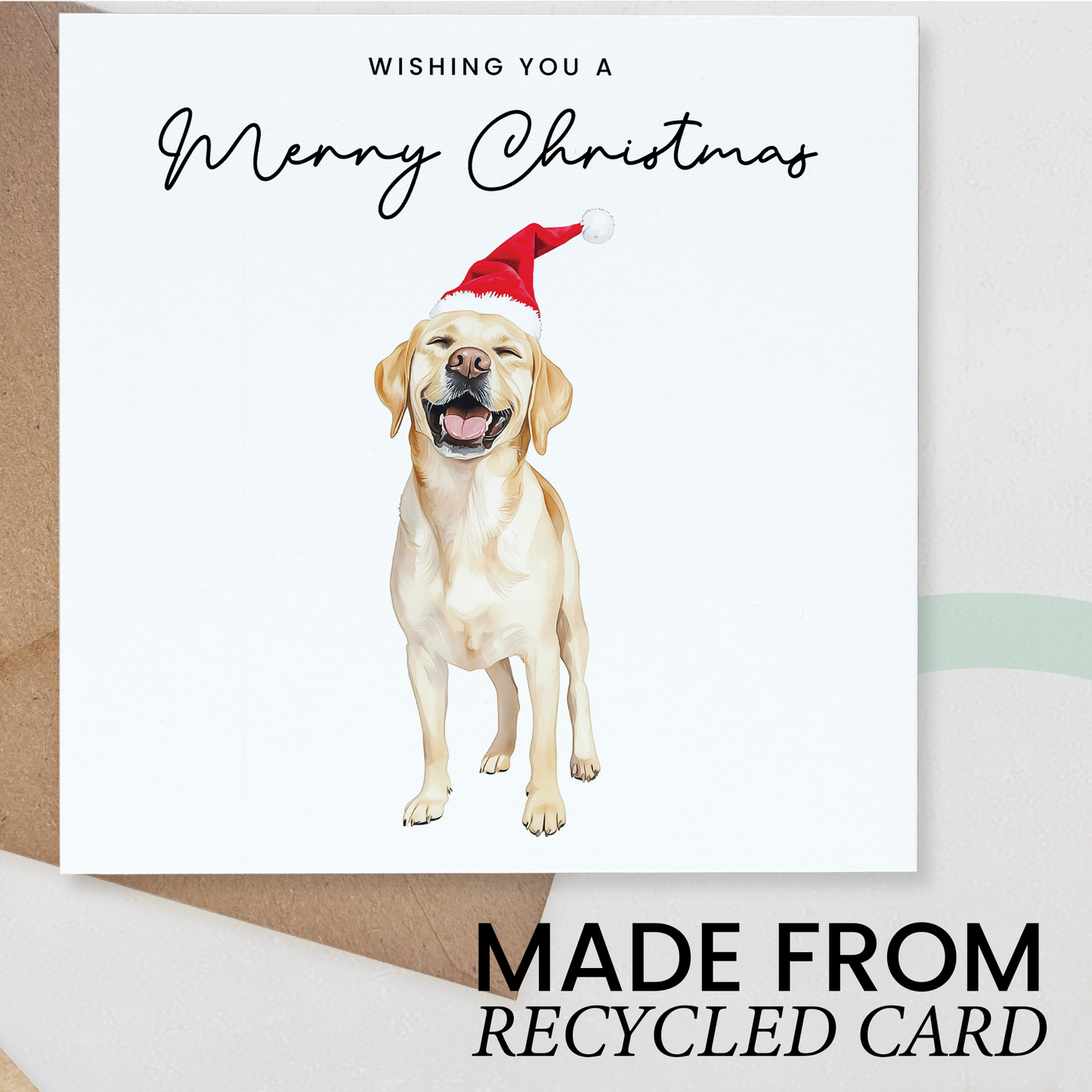 Labrador Dog Christmas Card – Cute Dog Lover Christmas Card – Eco Friendly “Merry Christmas” Card – Labrador Holiday Card