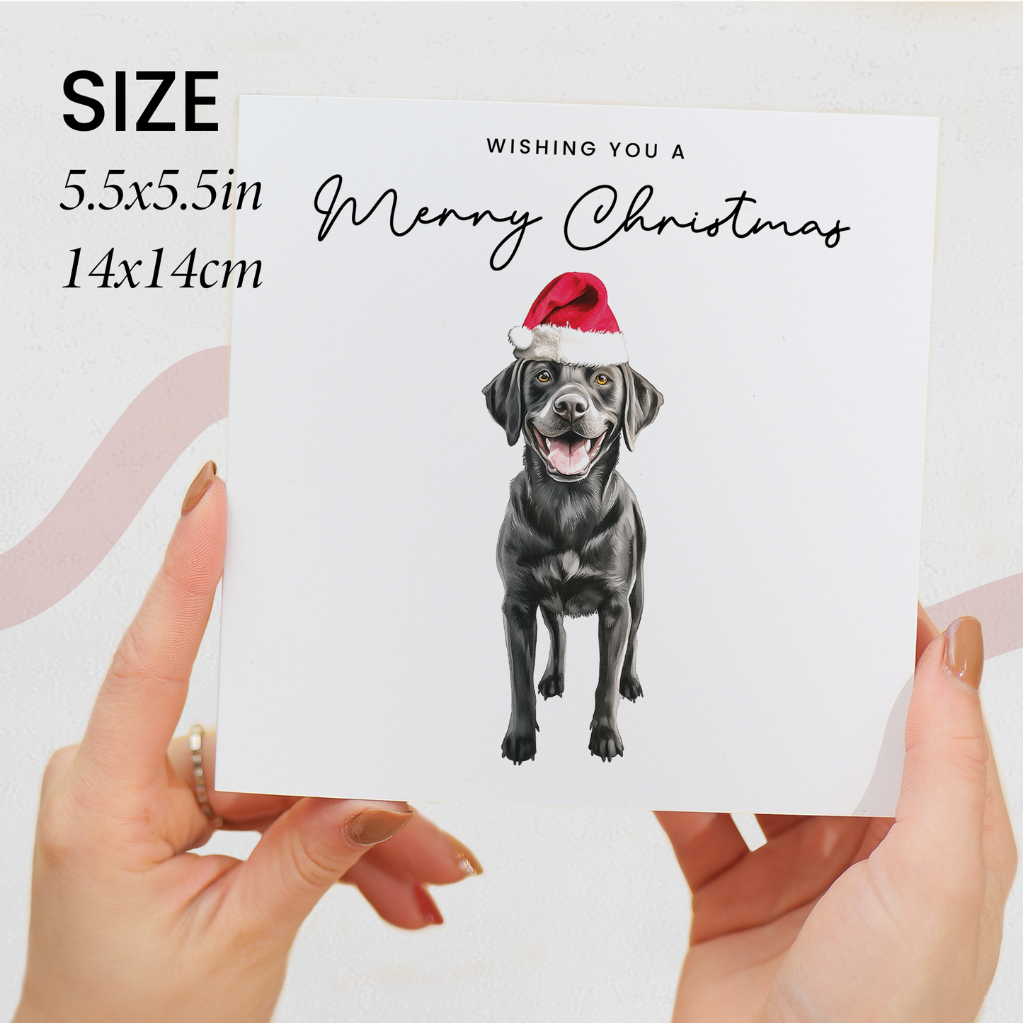 Black Labrador Dog Christmas Card – Cute Dog Lover Christmas Card – Eco Friendly “Merry Christmas” Card – Black Labrador Holiday Card