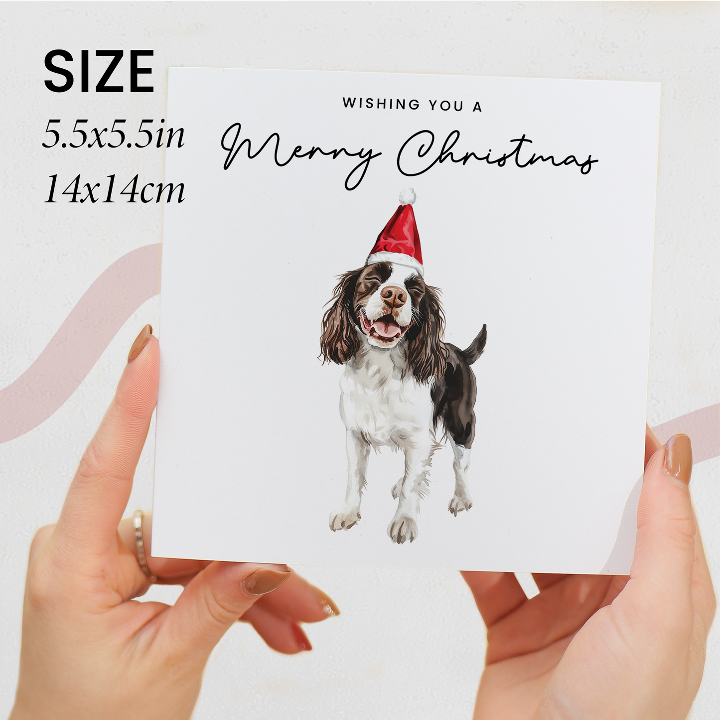 Springer Spaniel Dog Christmas Card – Cute Dog Lover Christmas Card – Eco Friendly “Merry Christmas” Card – Springer Spaniel Holiday Card