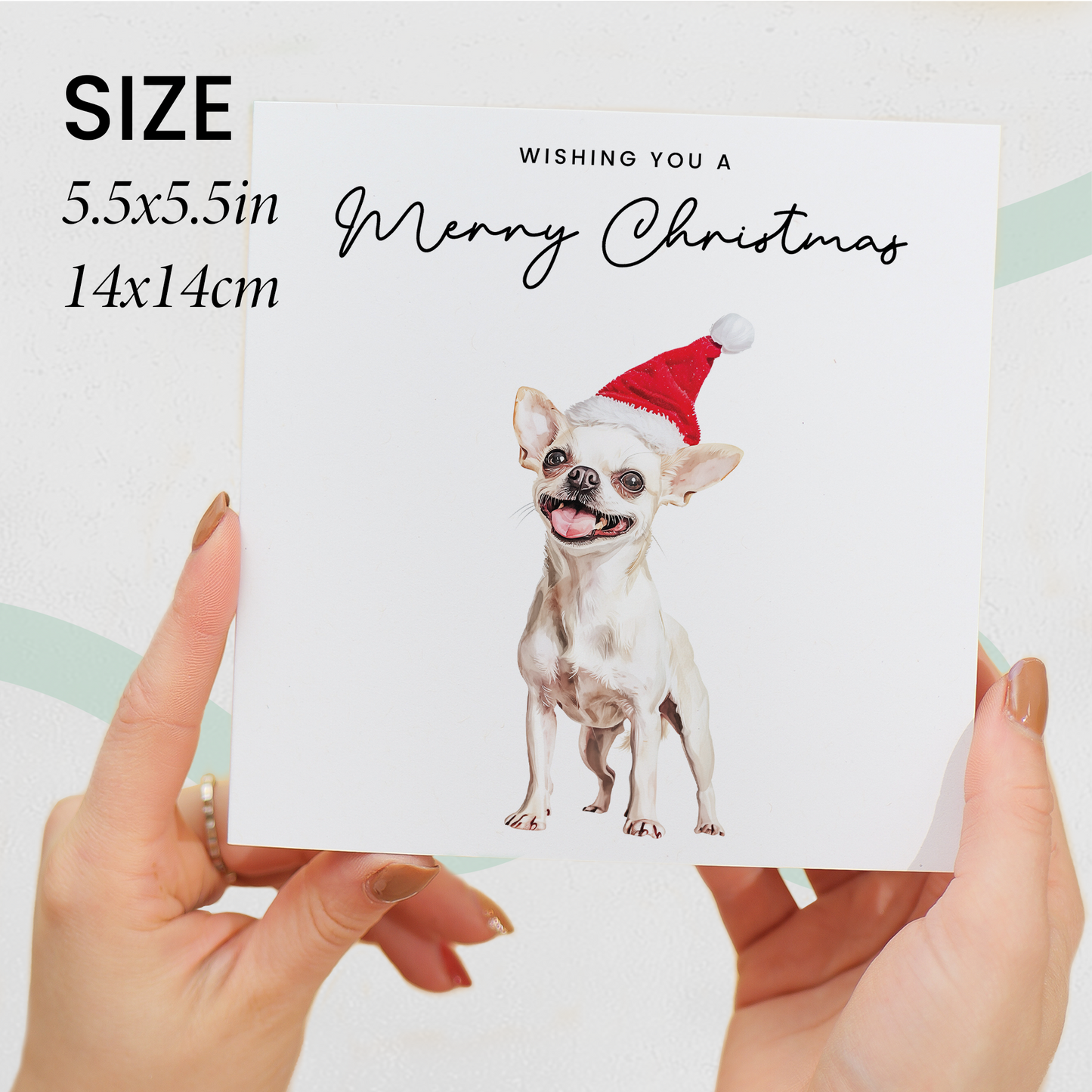 Chihuahua Dog Christmas Card – Cute Dog Lover Christmas Card – Eco Friendly “Merry Christmas” Card – Chihuahua Holiday Card
