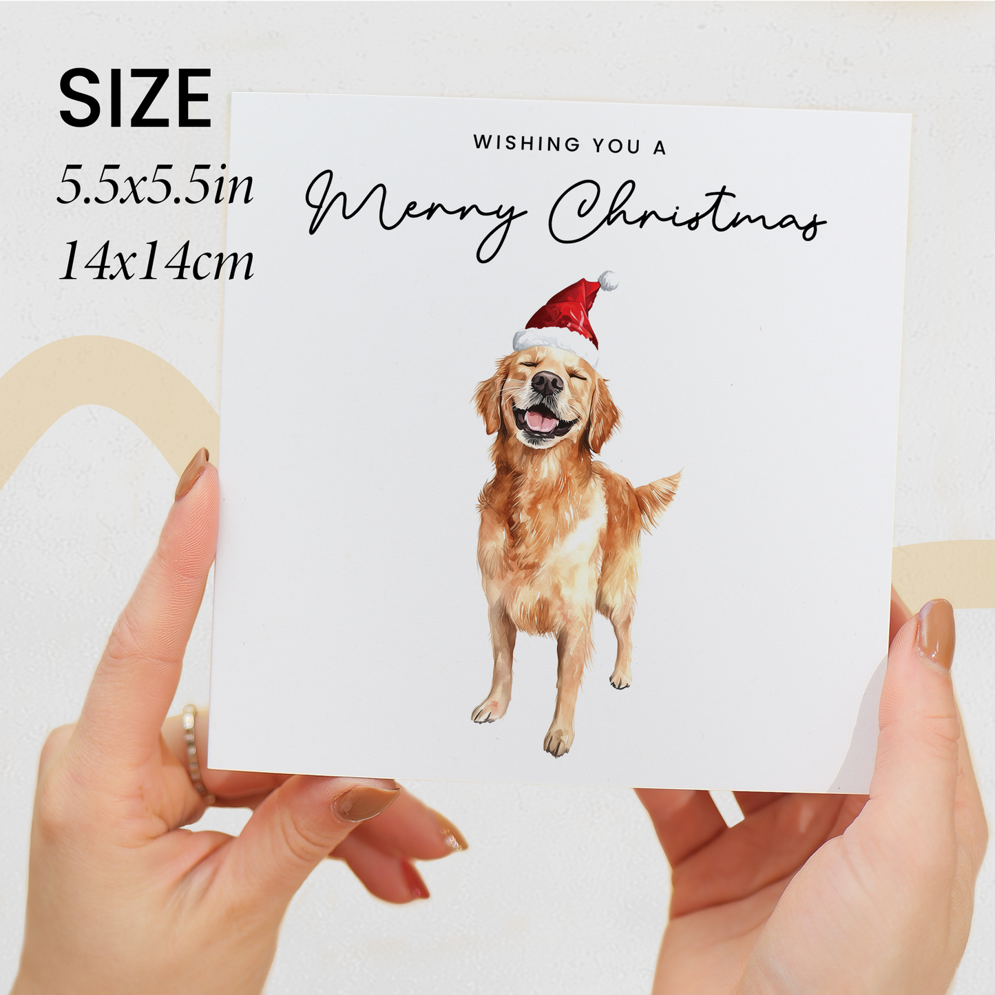Golden Retriever Dog Christmas Card – Cute Dog Lover Christmas Card – Eco Friendly “Merry Christmas” Card – Golden Retriever Holiday Card