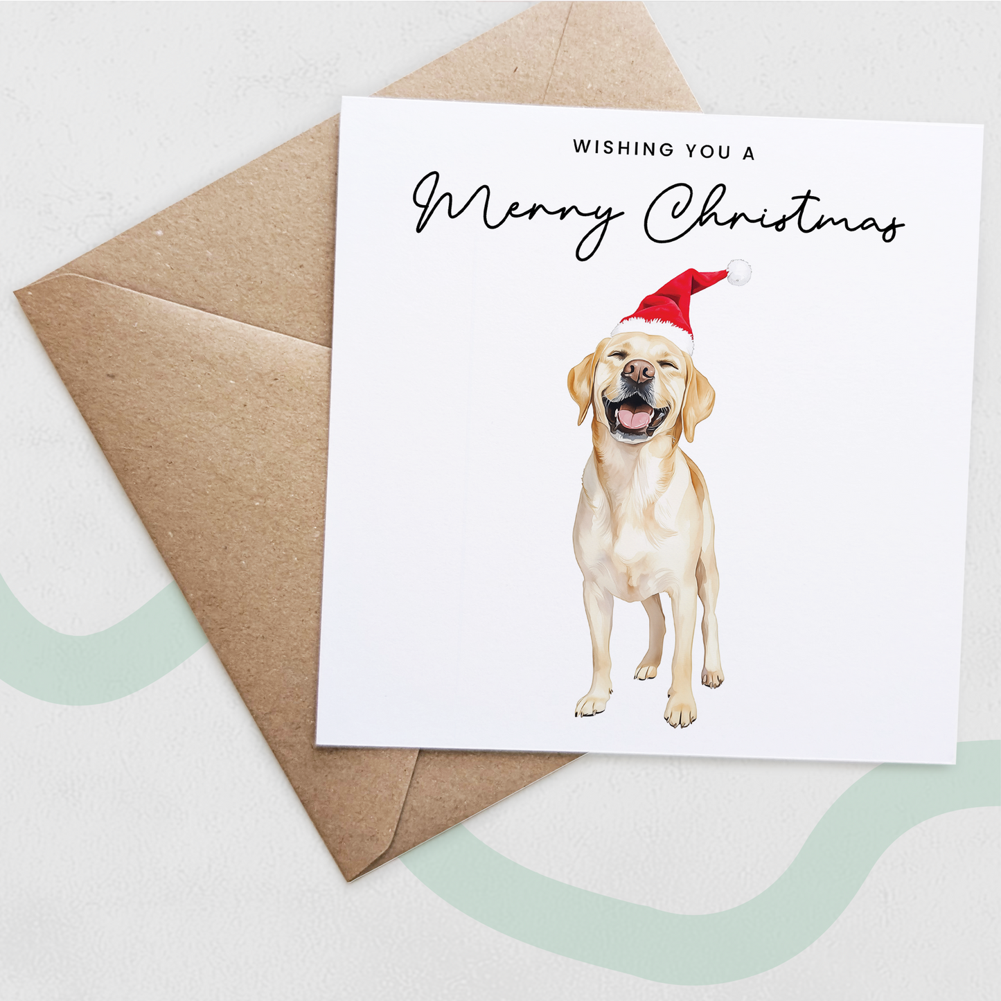 Labrador Dog Christmas Card – Cute Dog Lover Christmas Card – Eco Friendly “Merry Christmas” Card – Labrador Holiday Card