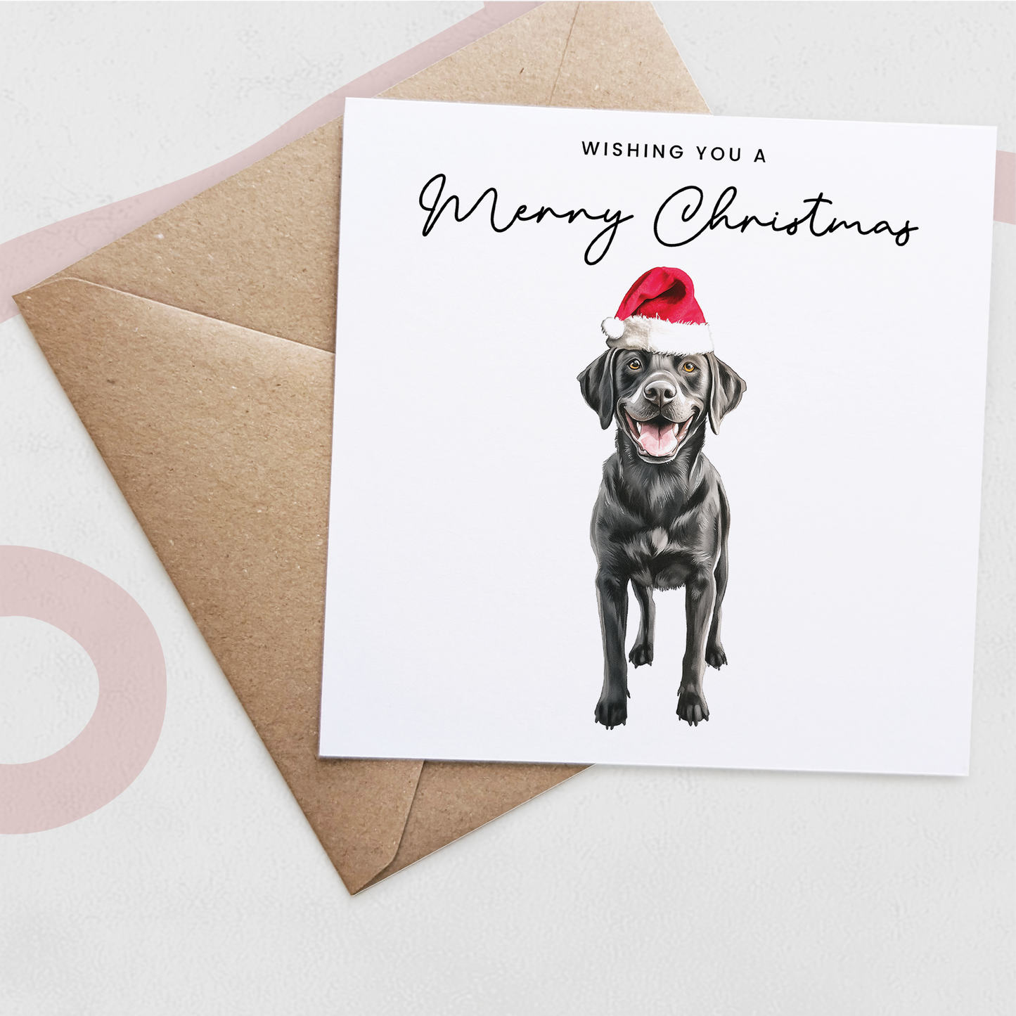 Black Labrador Dog Christmas Card – Cute Dog Lover Christmas Card – Eco Friendly “Merry Christmas” Card – Black Labrador Holiday Card