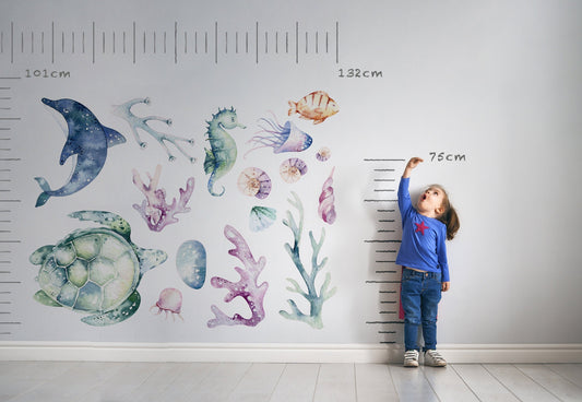 Ocean 2 Wall Decal - Watercolour Decal Set - Nursery Decor - Nursery wall stickers
