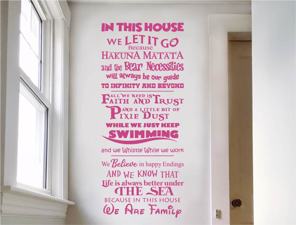 In This House We Are Family Wall Sticker Quote