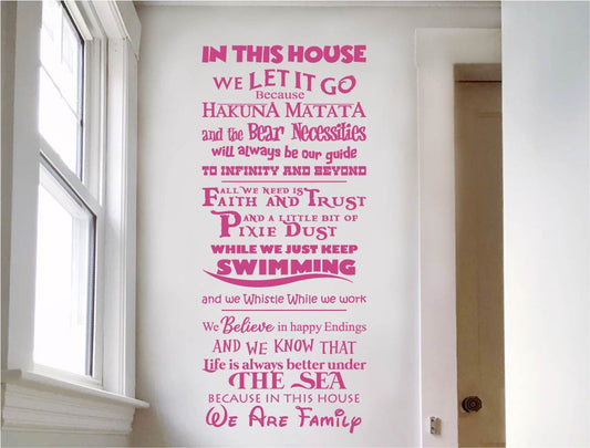In This House We Are Family Wall Sticker Quote