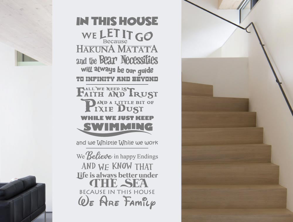In This House We Are Family Wall Sticker Quote