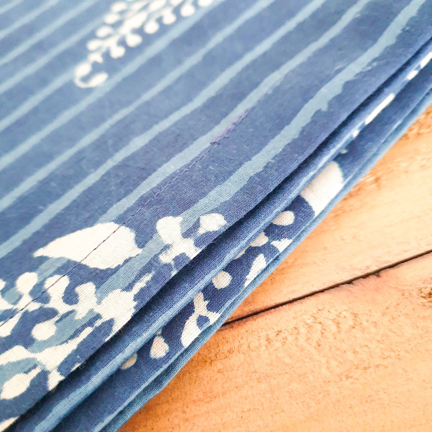 Indigo block-printed placemats set of 2, handmade table mats