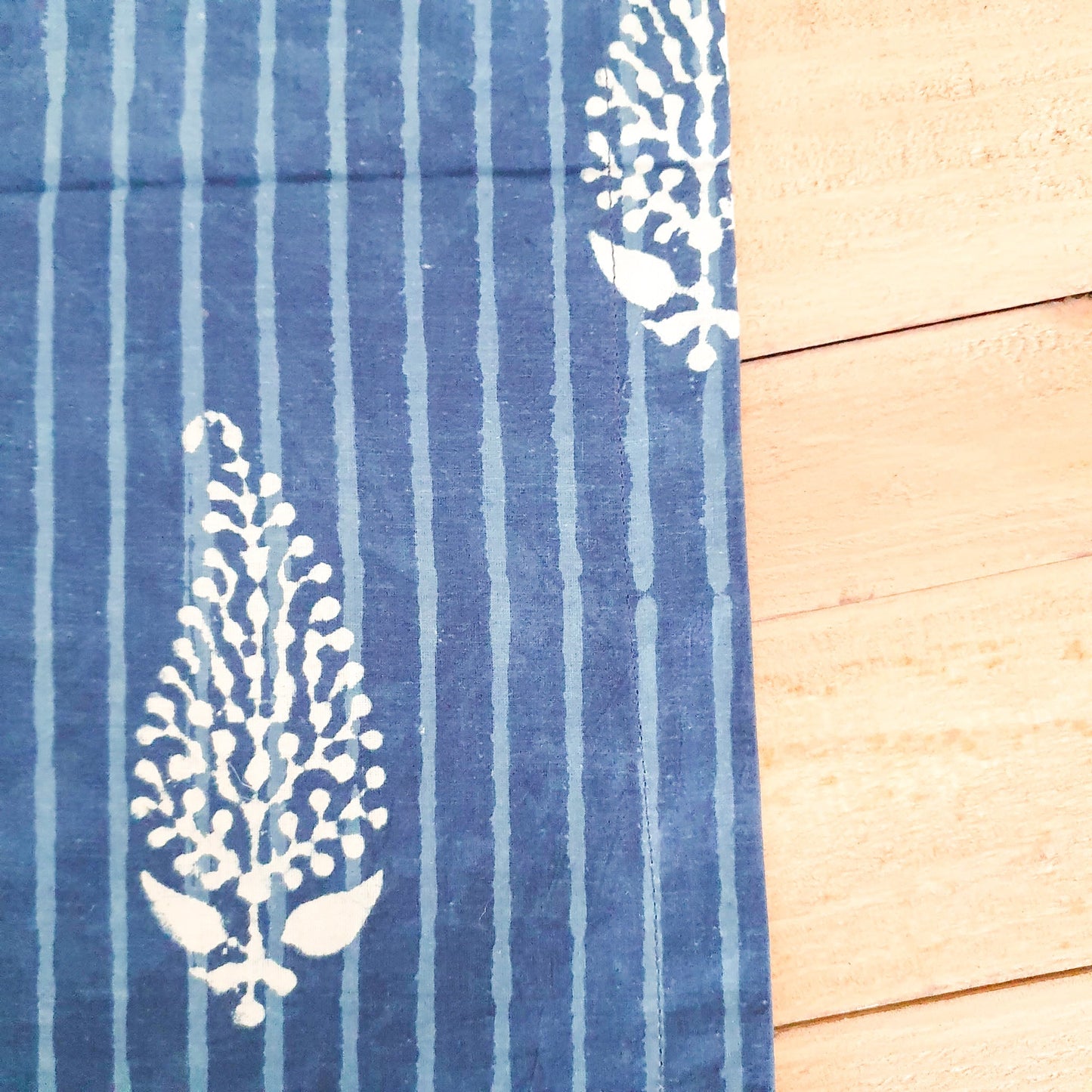 Indigo block-printed placemats set of 2, handmade table mats