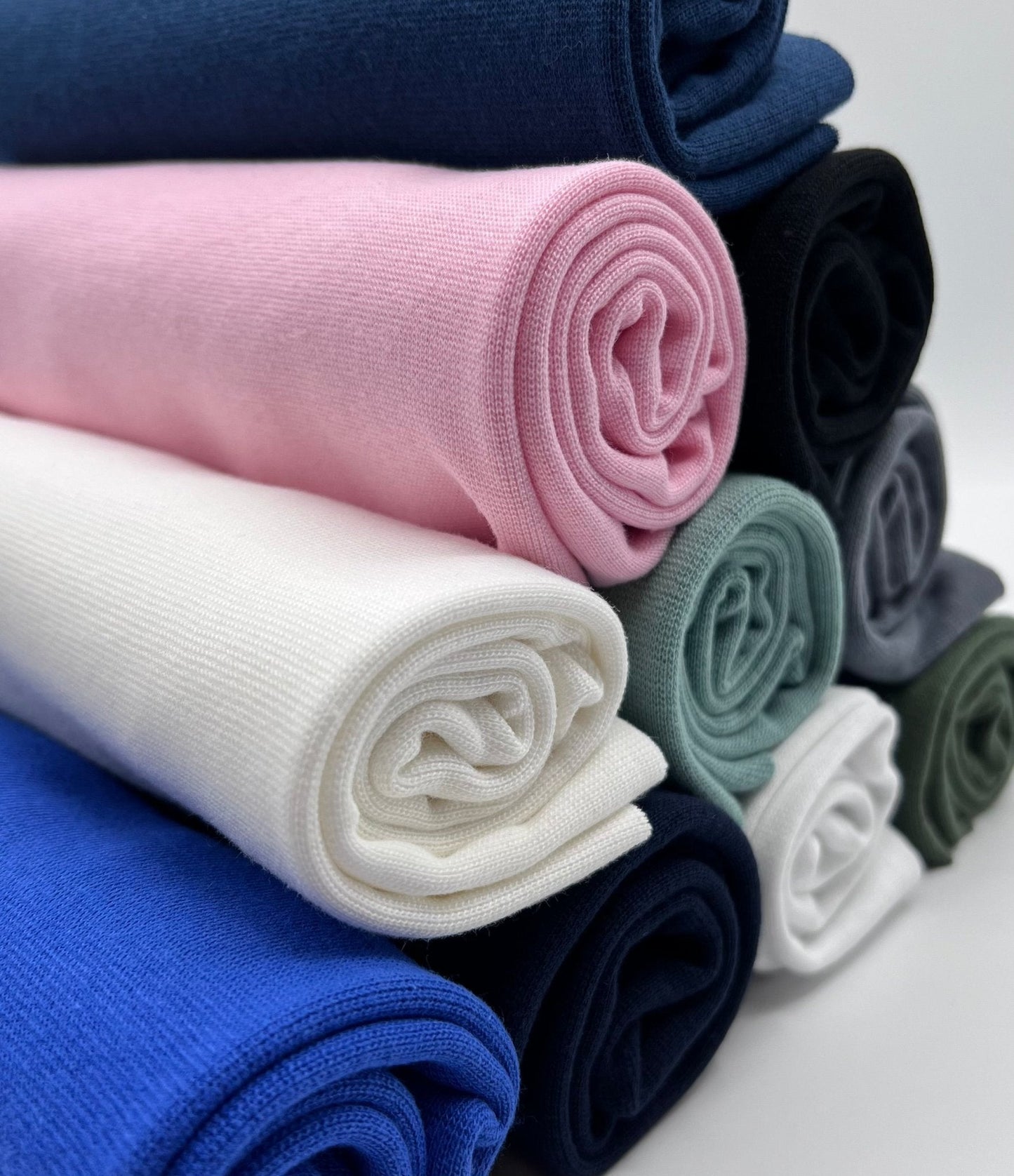Indigo Cotton Stretch Jersey 240 GSM 92/8 Lycra 4 Way Stretch