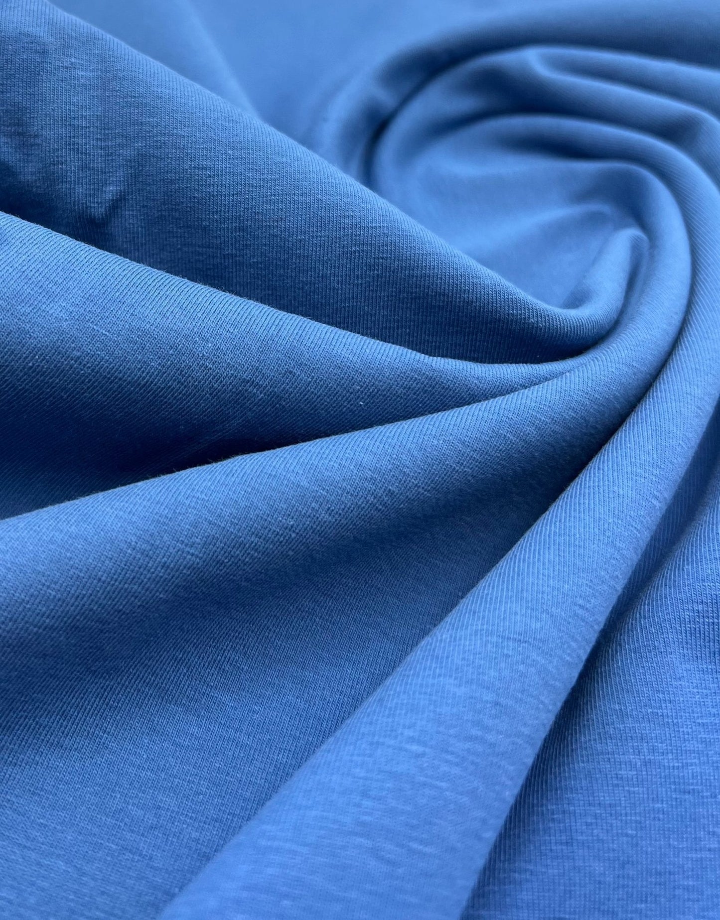 Indigo Cotton Stretch Jersey 240 GSM 92/8 Lycra 4 Way Stretch