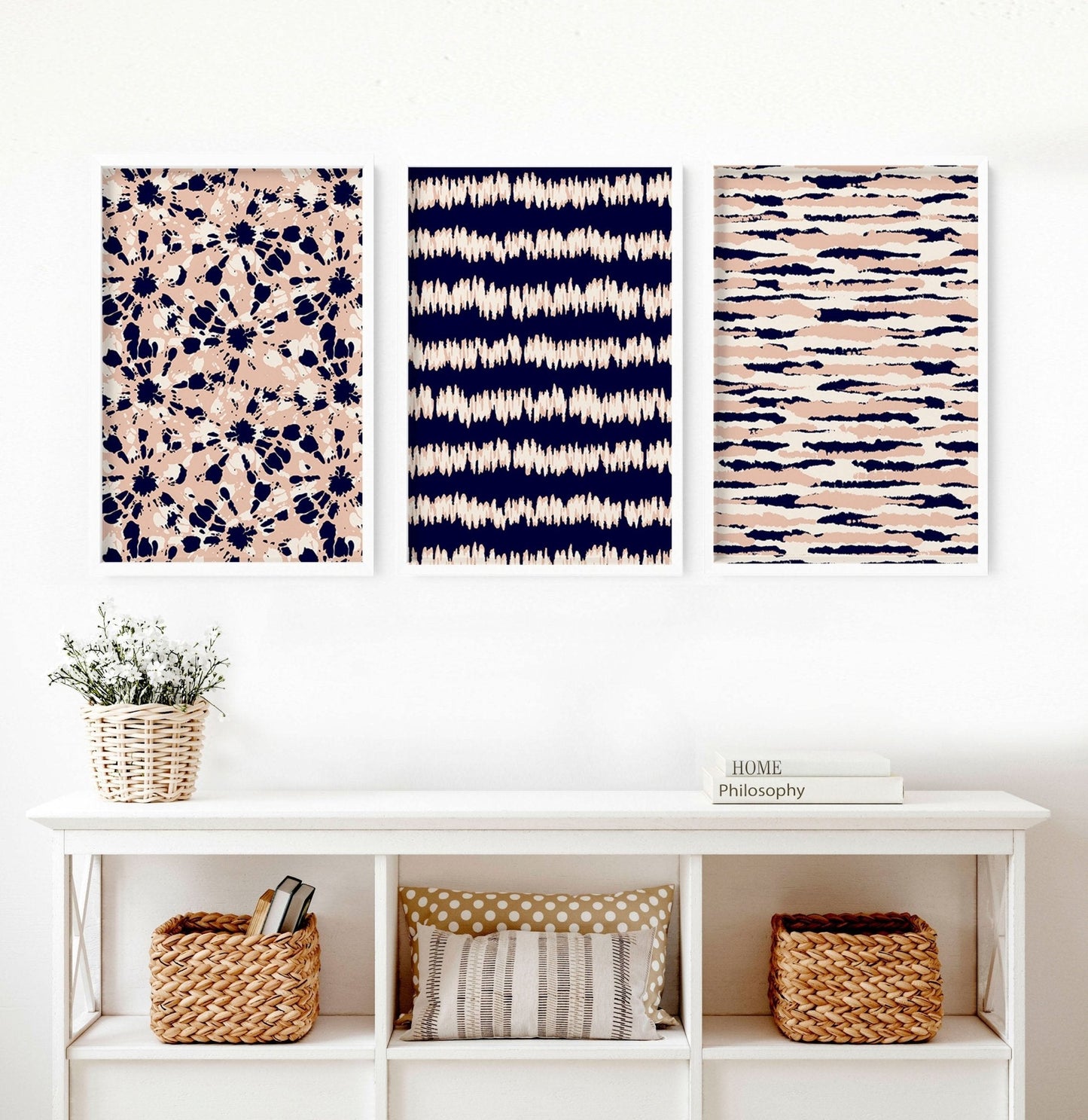 Coastal decor ideas | Set of 3 framed wall art prints