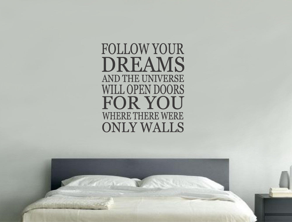Inspirational Follow Your Dreams Wall Sticker