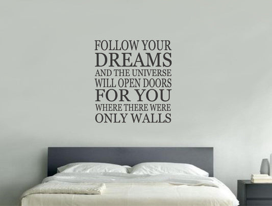 Inspirational Follow Your Dreams Wall Sticker