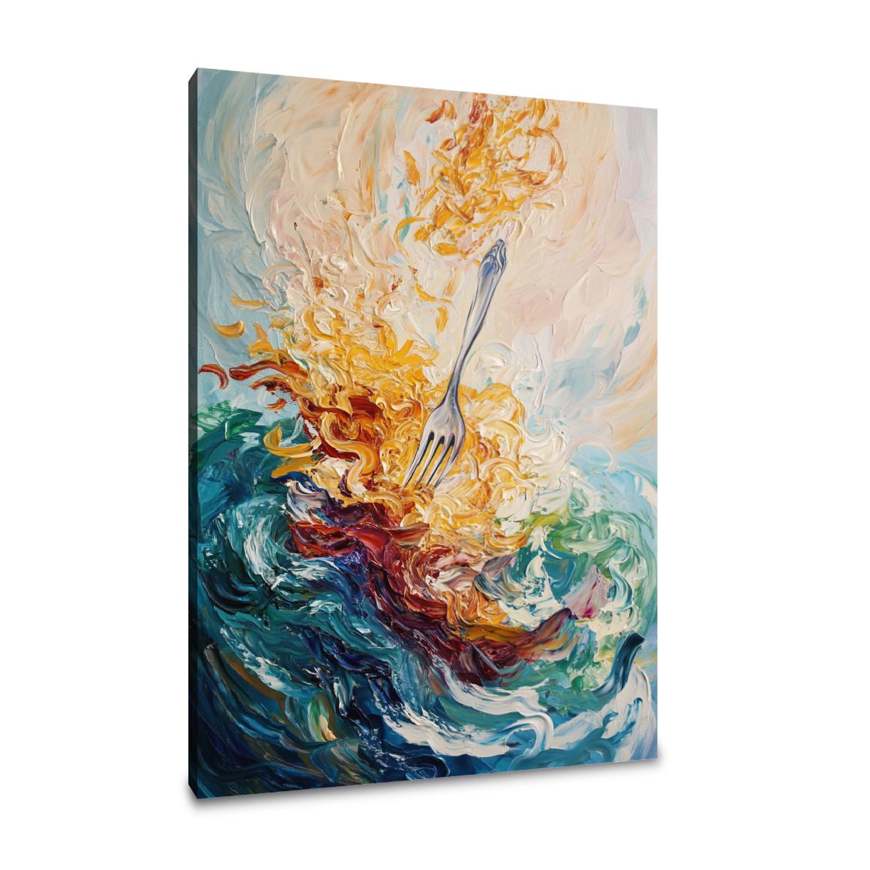 Dancing Fork and Pasta Canvas