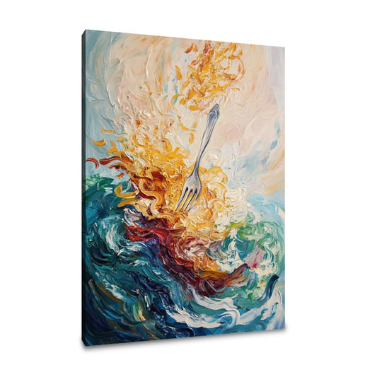 Dancing Fork and Pasta Canvas